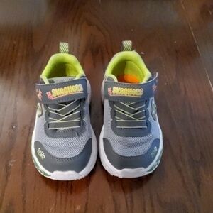 Skechers Kids' Gray and Green Sneakers